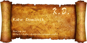 Kahr Dominik névjegykártya